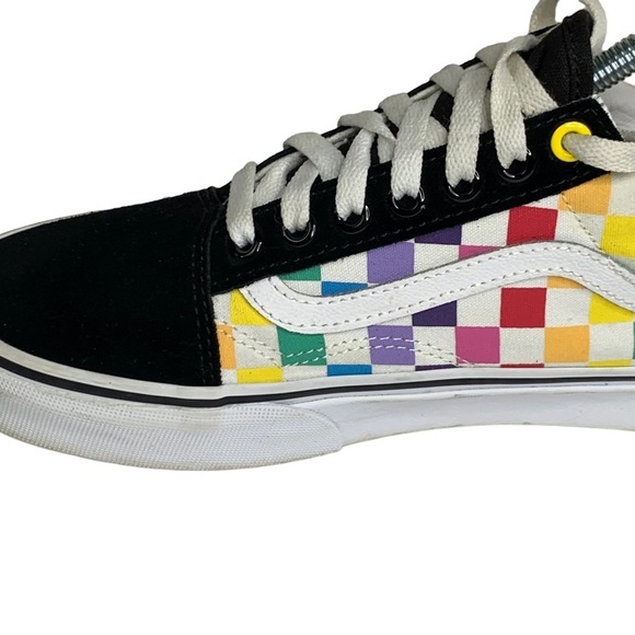 Vans Old Skool Unisex Rainbow Check Excellent Condition Women Size 8.5 M - Picture 5 of 10